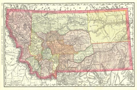 1888 Rand McNally Map of Montana