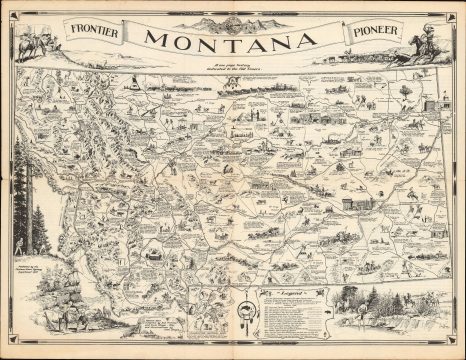 1937 Shope Pictorial Map of Montana