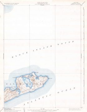 1904 U.S.G.S. Map of Long Island, New York ( Montauk & Easthampton)