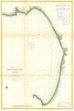 1857 U.S. Coast Survey Map of Monterey Bay, California