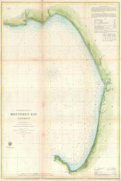 1857 U.S. Coast Survey Map of Monterey Bay, California
