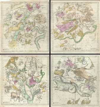 1835 Burritt - Huntington Map of the Constellations and Stars of the 12 Months (4 Maps)