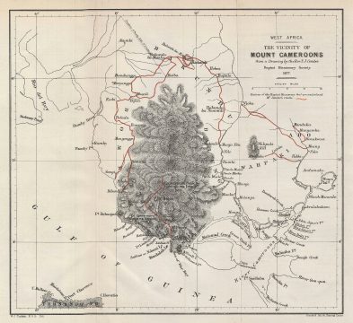 1877 Johnston Map of Mount Cameroons, West Africa