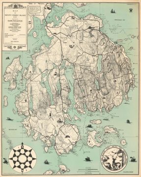 1934 Higgins Map of Mount Desert Island, Maine