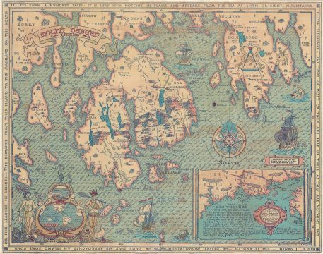 1932 Luther S. Phillips Pictorial Map of Mount Desert Island