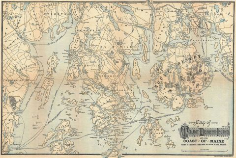 1890 Rand Avery Map of Mount Desert Island and the Coast of Maine