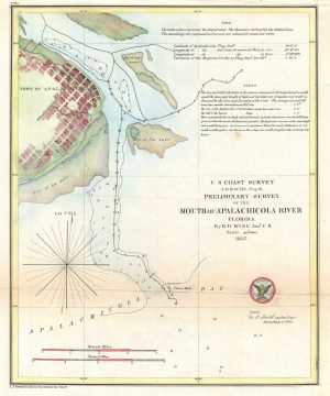 1857 U.S. Coast Survey Map of the Mouth of the Apalachicola River, Florida