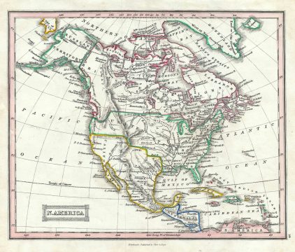 1845 Ewing Map of North America