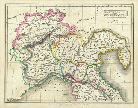 1822 Butler Map of Northern Italy and Switzerland