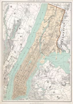 1895 Bien Map of New York City (w/ Queens & the Bronx)