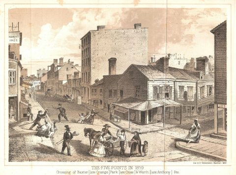 1859 Valentine's View of the Five Points, New York City