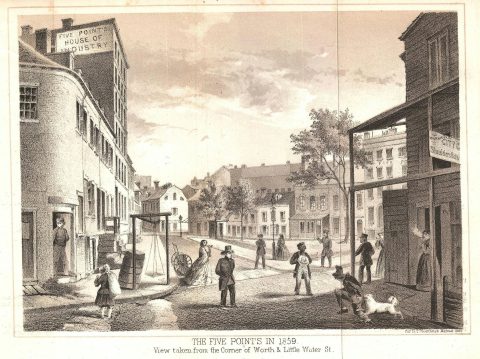 1859 Valentine's View of the Five Points, New York City