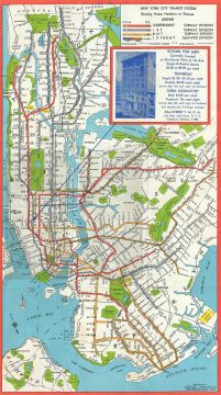 1940 Nostrand Map of New York City Mass Transit System