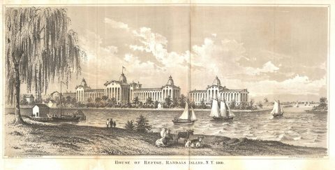 1860 Valentine's View of Randals Island, New York City