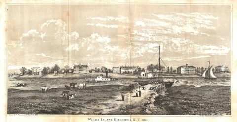 1860 Valentine's View of Ward's Island, New York City