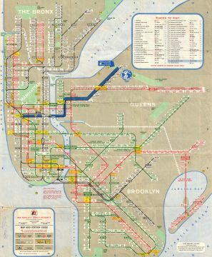 1964 Map of New York City, World's Fair Subway Map