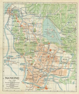 1924 Imperial Japanese Railway Map of Nanking or Nanjing, Jiangsu, China