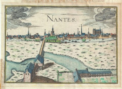 1634 Melchior Tavernier View of Nantes, France (Muscadet Wine Region)