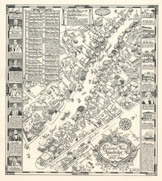 1937 Tony Sarg Pictorial Map of Nantucket Town Main Street