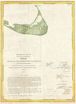 1846 U.S. Coast Survey Map of Nantucket (first U.S.C.S. Map of the Davis Shoals)