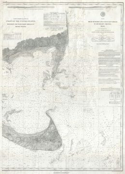 1883 U.S. Coast Survey Nautical Map of Nantucket, Massachusetts