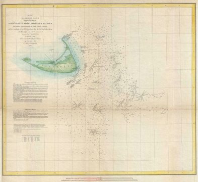 1852 U.S. Coast Survey Map or Chart of Nantucket, Massachusetts