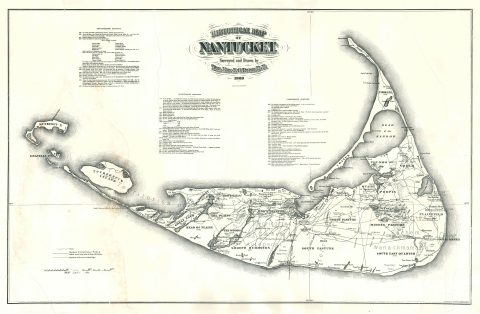 1886 Large Scale Ewer / Swain Map of Nantucket, Massachusetts