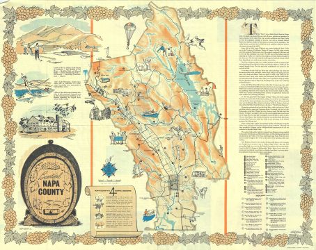 1963 Weld Wilkie Pictorial Map of Napa County, California