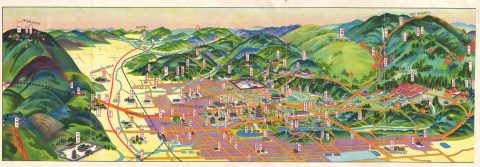 1933 Japanese Panorama Map of Nara, Japan