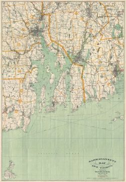 1892 Walker Map of Narrangasett Bay, Rhode Island