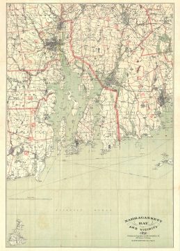 1892 Walker Map of Narragansett Bay, Rhode Island