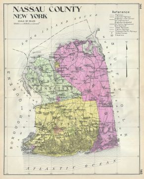 1912 Century Map of Nassau County, Long Island, New York