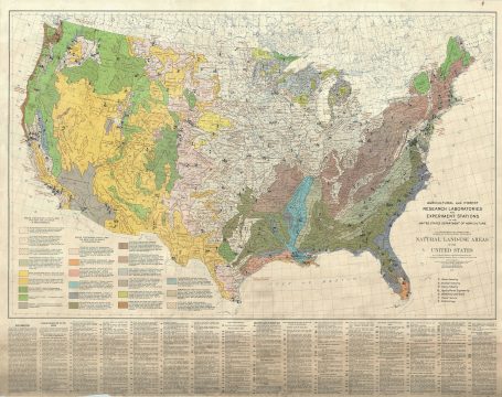 1933 Forestry and Agricultural Map of the United States showing Natural Land-Use Areas