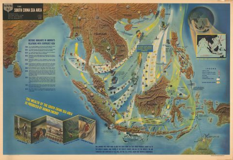 1944 Navy Education Services Map of Southeast Asia