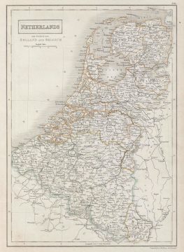 1840 Black Map of Netherlands