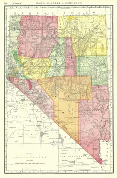 1888 Rand McNally Map of Nevada