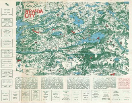 1940s Pictorial Map of Nevada City, California