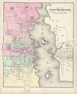 1871 Walling and Gray Map of New Bedford, Massachusetts