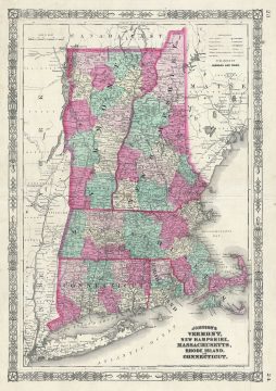 1864 Johnson Map of New England