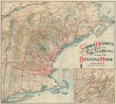 1912 Matthews-Northrup Map of the New England Summer Resorts