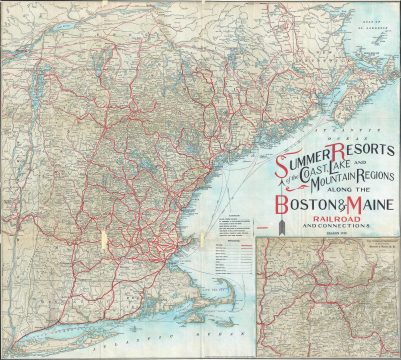 1915 Matthews-Northrup Map of the New England Summer Resorts