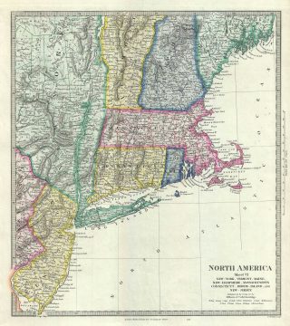 1848 S.D.U.K. Map of New England, New York and New Jersey