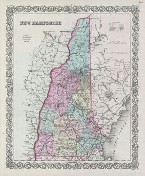 1856 Colton Map of New Hampshire