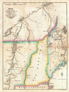 1832 Marshall Map of New Hampshire, Vermont and Maine