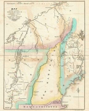 1832 Marshall Map of New Hampshire, Vermont and Maine