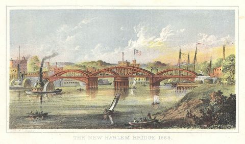 1868 Shannon View of New Harlem Bridge (Third Ave. Bridge), New York City