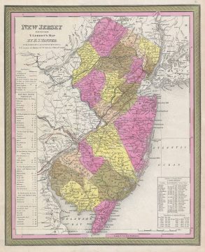 1854 Mitchell Map of New Jersey