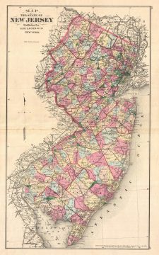 1876 Walker Map of New Jersey