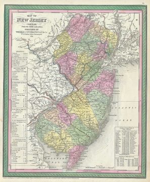 1854 Mitchell Map of New Jersey