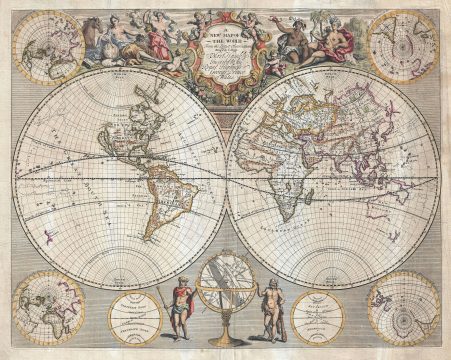 1721 John Senex Map of the World
